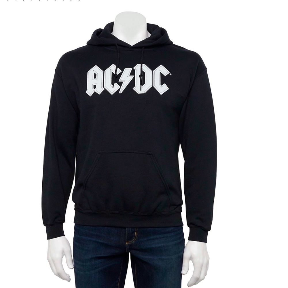 AC/DC men’s hoodie hooded sweatshirt fleece black logo NEW Size Medium